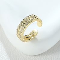 Elegant Lady Geometric Alloy Inlay Zircon Women's Open Rings sku image 1