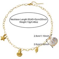 304 Stainless Steel Shell 18K Gold Plated Casual Beach Starfish Conch Shell Pendant Necklace sku image 1