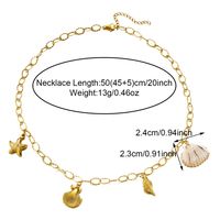 304 Stainless Steel Shell 18K Gold Plated Casual Beach Starfish Conch Shell Pendant Necklace sku image 3