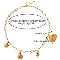 304 Stainless Steel Shell 18K Gold Plated Casual Beach Starfish Conch Shell Pendant Necklace sku image 4