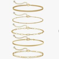 Simple Style Irregular Round Rhinestones Stainless Steel Wholesale Anklet sku image 19