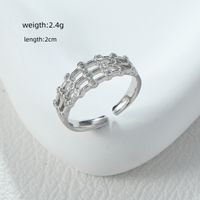 Elegant Dame Geometrisch Legierung Inlay Zirkon Frau Offener Ring main image 2