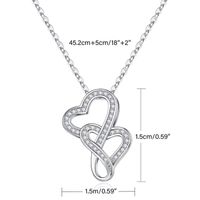 Copper IG Style Sweet Hollow Out Inlay Heart Shape Zircon Pendant Necklace main image 2