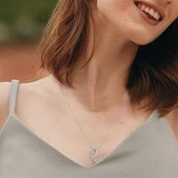 Copper IG Style Sweet Hollow Out Inlay Heart Shape Zircon Pendant Necklace main image 8