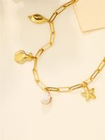 304 Stainless Steel 18K Gold Plated Casual Beach Inlay Starfish Shell Shell Necklace main image 3