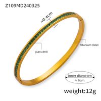 304 Stainless Steel 18K Gold Plated Basic Modern Style Classic Style Inlay Geometric Zircon Bangle main image 4