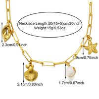 304 Stainless Steel 18K Gold Plated Casual Beach Inlay Starfish Shell Shell Necklace main image 2