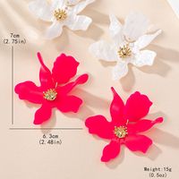 1 Pair Glam Solid Color Flower Synthetic Resin Zinc Alloy Drop Earrings main image 6
