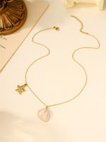 304 Stainless Steel 18K Gold Plated Casual Beach Starfish Shell Pendant Necklace main image 9