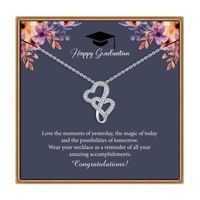 Copper IG Style Sweet Hollow Out Inlay Heart Shape Zircon Pendant Necklace sku image 2