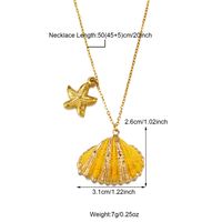 304 Stainless Steel 18K Gold Plated Casual Beach Starfish Shell Pendant Necklace sku image 6