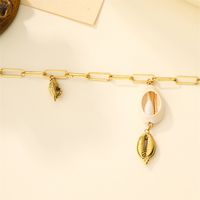 304 Stainless Steel 18K Gold Plated Casual Beach Conch Shell Pendant Necklace main image 5