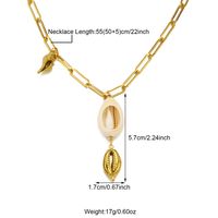 304 Stainless Steel 18K Gold Plated Casual Beach Conch Shell Pendant Necklace main image 2