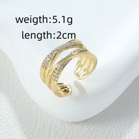 Elegant Shiny Square Solid Color Alloy Hollow Out Inlay Rhinestones Women's Open Rings main image 2