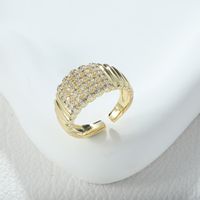 Elegant Simple Style Geometric Alloy Inlay Rhinestones Zircon Women's Open Rings main image 5