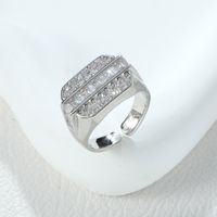 Elegante Estilo Simple Geométrico Forma De Corazón Aleación Asimétrico Embutido Circón Mujeres Anillos Abiertos sku image 4