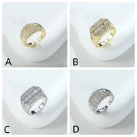 Elegant Simple Style Geometric Alloy Inlay Rhinestones Zircon Women's Open Rings main image 3