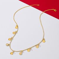 Kupfer 18 Karat Vergoldet Einfacher Stil Klassischer Stil Überzug Münze Armbänder Halskette main image 5