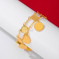 Copper 18K Gold Plated Simple Style Classic Style Plating Coin Bracelets Necklace main image 8