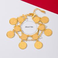 Copper 18K Gold Plated Simple Style Classic Style Plating Coin Bracelets Necklace main image 7