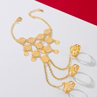 Kupfer 18 Karat Vergoldet Einfacher Stil Klassischer Stil Überzug Münze Armbänder Halskette main image 10