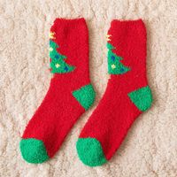 Women's Christmas Cartoon Polyester Jacquard Crew Socks A Pair sku image 25