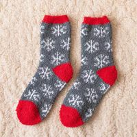 Women's Christmas Cartoon Polyester Jacquard Crew Socks A Pair sku image 24