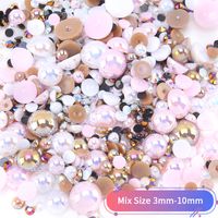 1200 Pieces Per Pack 3-10mm Resin Rhinestone Solid Color DIY Accessories main image 2