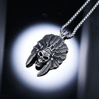 1 Piece 33*51mm 316 Stainless Steel  Skull Polished Pendant Chain main image 3
