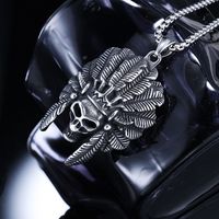 1 Piece 33*51mm 316 Stainless Steel  Skull Polished Pendant Chain main image 5