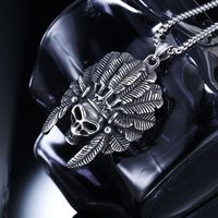 1 Piece 33*51mm 316 Stainless Steel  Skull Polished Pendant Chain main image 10