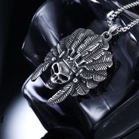 1 Piece 33*51mm 316 Stainless Steel  Skull Polished Pendant Chain main image 9