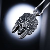 1 Piece 33*51mm 316 Stainless Steel  Skull Polished Pendant Chain sku image 2
