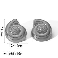 1 Pair IG Style Casual Spiral Polishing Pearl 304 Stainless Steel 18K Gold Plated Ear Studs main image 2