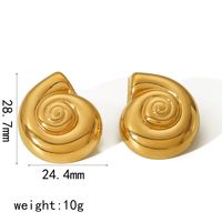 1 Pair IG Style Casual Spiral Polishing Pearl 304 Stainless Steel 18K Gold Plated Ear Studs main image 3