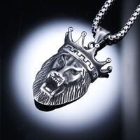 1 Piece 316 Stainless Steel  Lion Crown Polished Pendant Chain main image 1