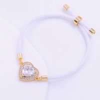 Casual Modern Style Classic Style Heart Shape Rope Copper Inlay Zircon 18K Gold Plated Unisex Bracelets main image 3