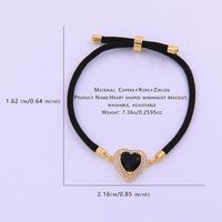 Casual Estilo Moderno Estilo Clásico Forma De Corazón Soga Cobre Embutido Circón Chapados en oro de 18k Unisexo Pulsera main image 2