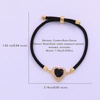Casual Modern Style Classic Style Heart Shape Rope Copper Inlay Zircon 18K Gold Plated Unisex Bracelets main image 2