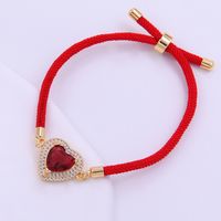 Casual Modern Style Classic Style Heart Shape Rope Copper Inlay Zircon 18K Gold Plated Unisex Bracelets main image 4