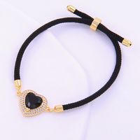 Casual Modern Style Classic Style Heart Shape Rope Copper Inlay Zircon 18K Gold Plated Unisex Bracelets main image 5