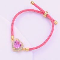 Casual Modern Style Classic Style Heart Shape Rope Copper Inlay Zircon 18K Gold Plated Unisex Bracelets main image 6