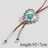 Wholesale Jewelry Casual Classic Style Cool Style Cross Alloy Leather Rope Turquoise Inlay Sweater Chain main image 2