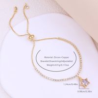 Wholesale Casual Elegant Sweet Star Copper Inlay 18K Gold Plated Zircon Bracelets main image 2