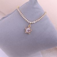 Wholesale Casual Elegant Sweet Star Copper Inlay 18K Gold Plated Zircon Bracelets main image 5
