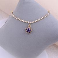 Wholesale Casual Elegant Sweet Star Copper Inlay 18K Gold Plated Zircon Bracelets main image 3