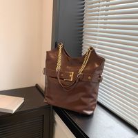 Women's Medium Pu Leather Solid Color Streetwear Zipper Shoulder Bag main image 6