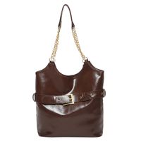Women's Medium Pu Leather Solid Color Streetwear Zipper Shoulder Bag sku image 1