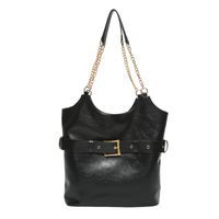 Women's Medium Pu Leather Solid Color Streetwear Zipper Shoulder Bag sku image 4