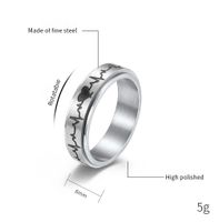Simple Style Electrocardiogram 304 Stainless Steel 18K Gold Plated Rings Anxiety Ring In Bulk main image 3